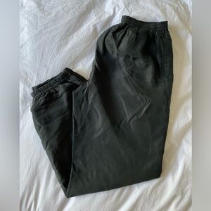 Vintage Silk Charcoal Windbreaker Pants Size Large Made in Mexico City Like New
